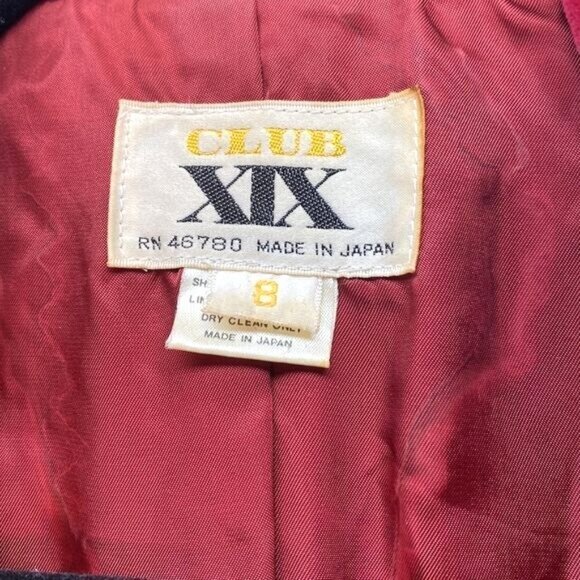 Vintage Club XIX Red Velvet Blazer Jacket Size 8 - Picture 2 of 11